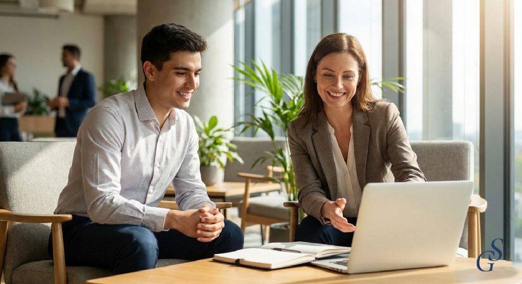 Career coaching session. AI-generated image.