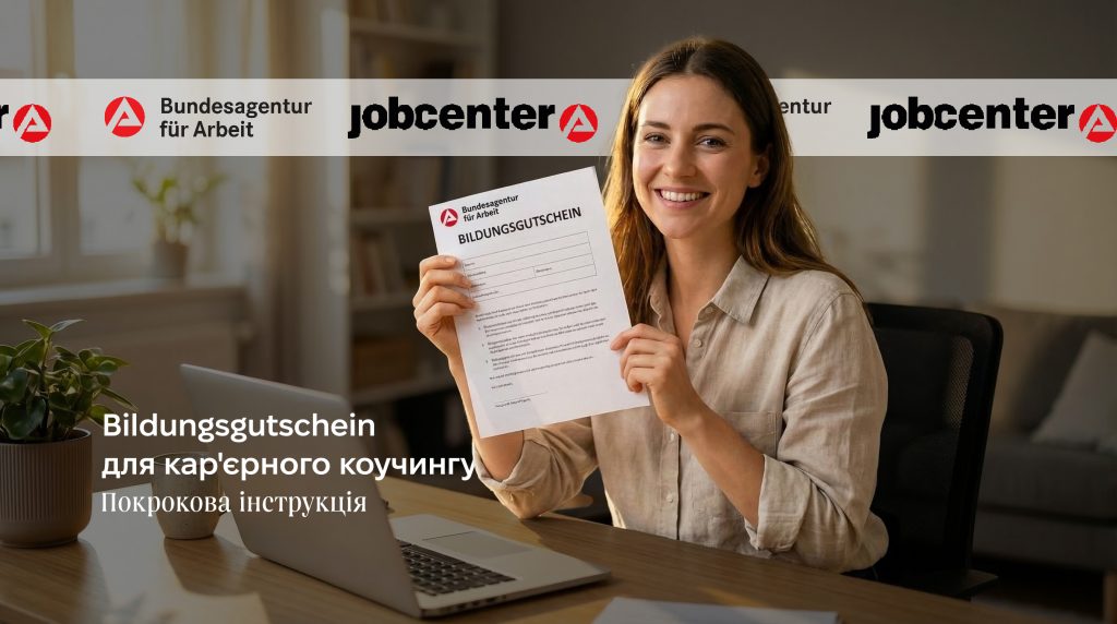 Освітній ваучер (Bildungsgutschein) для кар’єрного коучингу. Покрокова інструкція. AI-generated