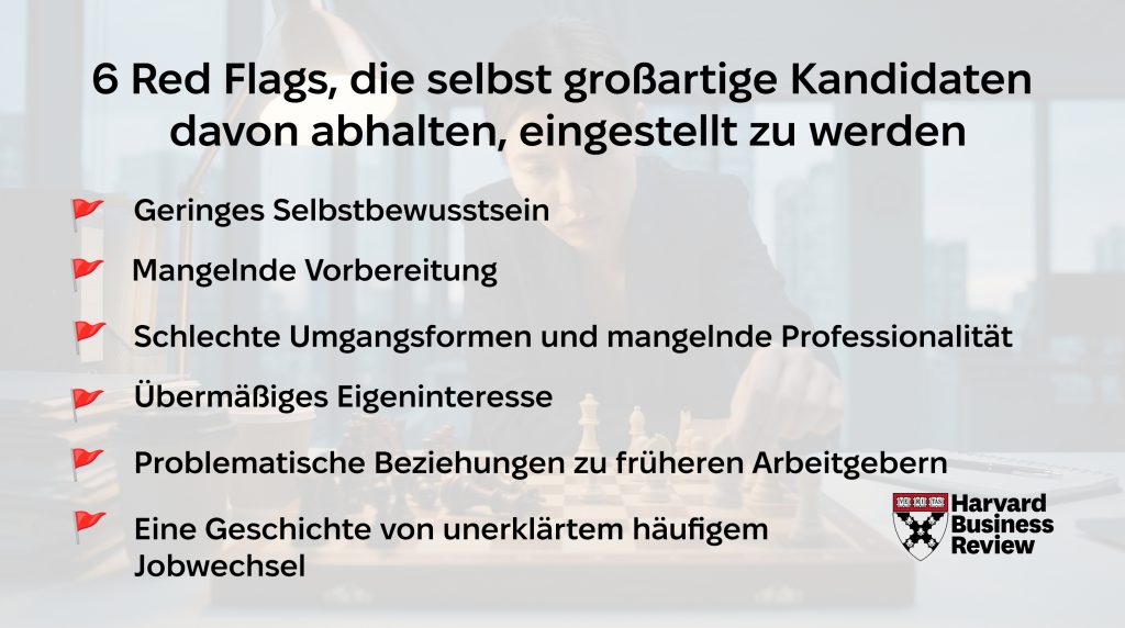 Harvard Business Review: 6 rote Flaggen, die selbst herausragende Kandidaten vom Einstellen abhalten