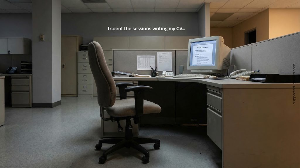 I spent the sessions writing my CV